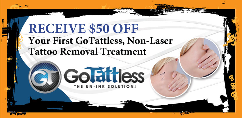 Receive $50 GoTattless Tattoo Removal