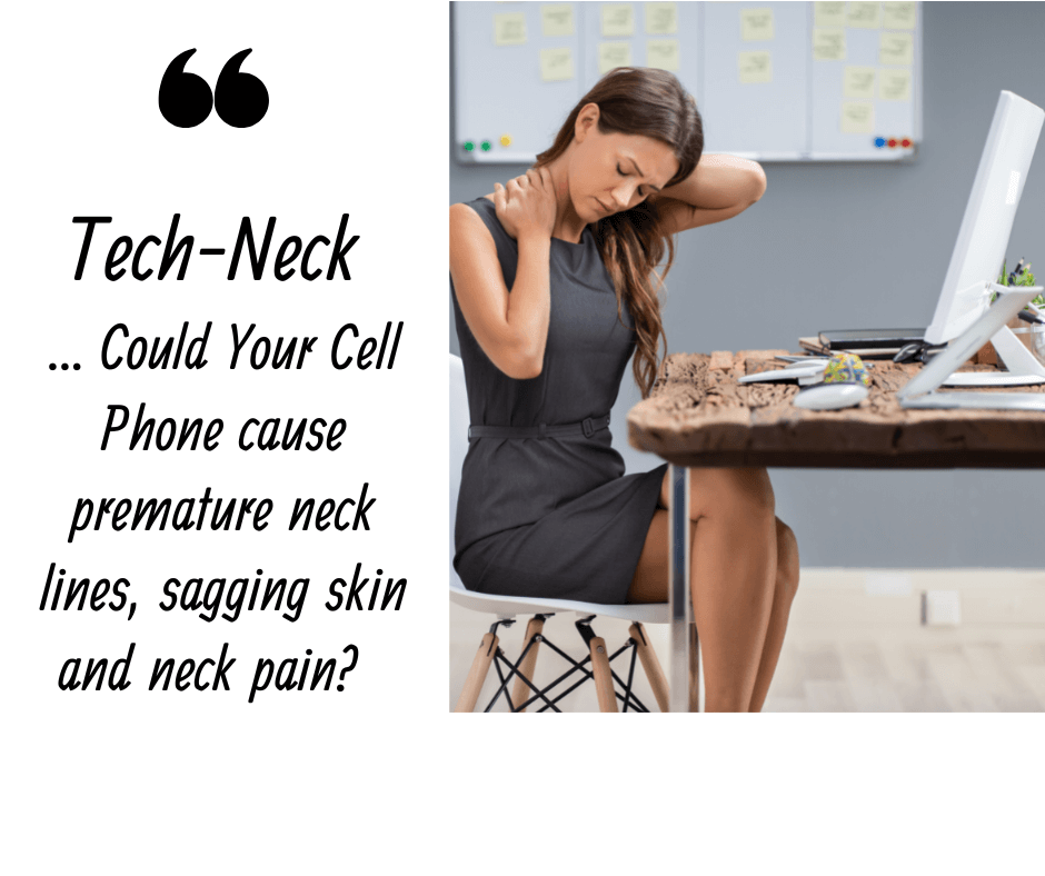 Tech Neck - Premature wrinkles and pain from looking at electronics 